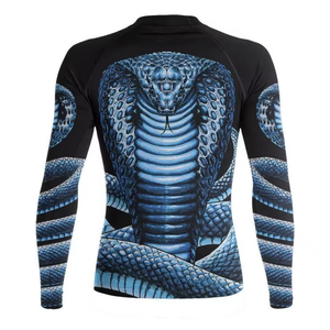 Rashguards impresos digitales personalizados negros unisex de longitud larga MMA/Jujitsu Rashguards unisex estilo de patrón liso comprimido - Product Image 6