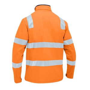 OEM Custom Logo Men's Hi Vis High Visibility Softshell Work Jackets Construction <b>Reflective</b> Safety Jacket - Product Image 4
