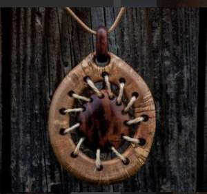 COLLIERS INTELLIGENTS POUR FEMMES HOMMES NATUREL GRAND BOHO TRIBAL SONO Pendentif EN BOIS sur cordon réglable Collier fait main - Product Image 3