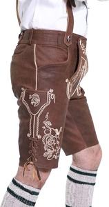 Lederhosen bavarois élégant, Kniebund Hosen, pantalon en cuir avec bretelles pour hommes Ledersosen Trachten Lederhosen 2025 - Product Image 3