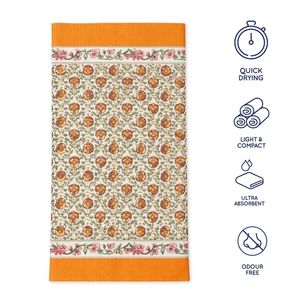 Toalla de Algodón Estilo Waffle Ecológica de Jaipur, Estampada a Mano con Pigmentos, Diseño Boho por Artesanos Indios, Suave, de Secado Rápido, con Tintes No Tóxicos - Product Image 5