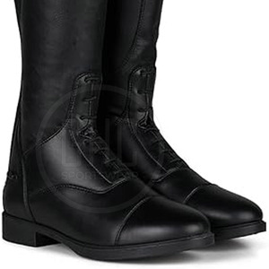 Botas de montar a caballo de cuero genuino de la mejor calidad en productos de caballo hechos a mano de color de bloque hechos en Pakistán - Product Image 4