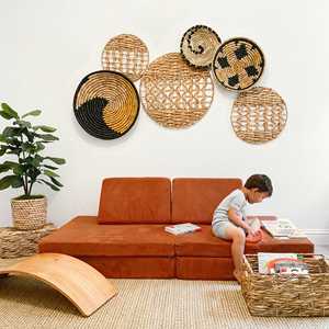 Jacinto de agua tejido abierto de gran tamaño para colgar en la pared de ratán y algas marinas hecho a mano de lujo bohemio para cocina y decoración del hogar - Product Image 5