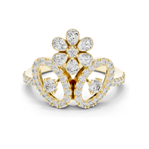 Bague Fleur en Diamant de Laboratoire 0,547 CT pour Femme, Clarté VVS-VS EF, Or 18KT, 14KT, 10KT et Argent 925, Or Rose, Or Jaune, Or Blanc - Product Image 1