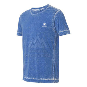 Service OEM T-shirts légers pour hommes en denim délavé T-shirts tendance pour hommes en denim délavé coupe ajustée - Product Image 4