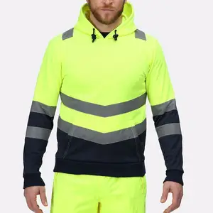Guarda De Segurança Workwears Outono E Inverno Quente Com Capuz Reflexivo Hoodie Segurança Do Local De Construção