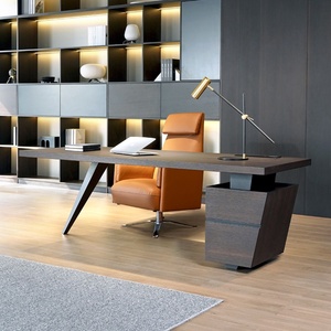Modern Minimalist Solid Wood Computer Desk Luxury Home Office Writing <b>Table</b> with Integrated Smart LED Light for Study and Living - Product Image 5