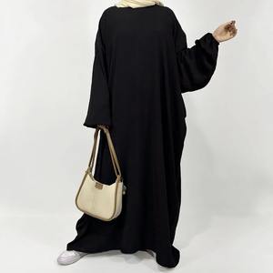 Vestido modesto de estilo árabe islámico bonito para mujer Abaya Khimar manga de murciélago Burqa caftán bata patrón sólido ropa de oración Turquía - Product Image 4