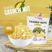 Grote, kwaliteit A, knapperige geroosterde cashewnoten met duriansmaak, gezonde snack uit Thailand, 45g, merk Patta, 1 jaar houdbaar.