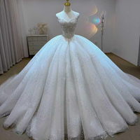 Robe de mariée de luxe Jancember JJ124, robe de mariée scintillante, robe de bal à col haut, vestido de novia, mariage en cathédrale