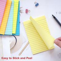 Vente en gros bon marché logo personnalisé réutilisable papeterie scolaire claire colorée blocs de papier à lettres notes autocollantes avec lignes pour le bureau