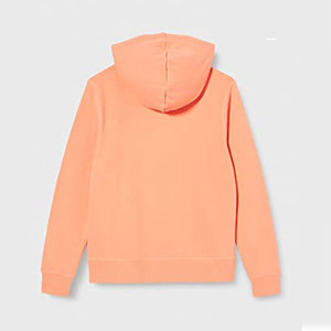 Sweat-shirt à capuche personnalisé en molleton léger coupe ajustée couleur pêche, en coton, vente en gros d'usine, faible MOQ, OEM en gros - Product Image 2
