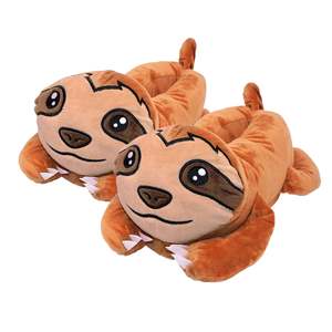 SLOFFIES Pantoufles en peluche douces taille unique pour adultes, pantoufles chaudes d'extérieur à bout fermé avec semelle intérieure en PVC antidérapante - Product Image 1
