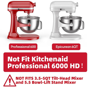 Kit de remplacement pour batteur sur socle personnalisé, bol mélangeur en acier inoxydable 6QT avec poignée, compatible lave-vaisselle, pour <span class=keywords><strong>Kitchenaid</strong></span> - Product Image 4