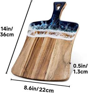 Tabla de Cortar de Madera y Resina, Plato Redondo Personalizado para Servir Charcutería, Hecho a Mano, Ecológico, Utensilios de Cocina en Oferta HF CRAFTS - Product Image 3