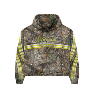 Survêtement personnalisé pour hommes de taille plus, sweat à capuche zippé délavé à l'acide et ensemble de pantalons de survêtement évasés à motifs solides - Product Image 2