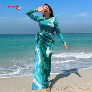 beach hot dress Modest Sweetheart Neck Lace Bridal Dress Beach Wedding Dresses With Slit AWD1595 main image 0