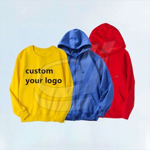 Sweat à capuche en coton pour homme, imprimé personnalisé, logo brodé, uni, surdimensionné - Product Image 5