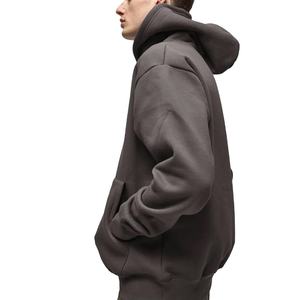 Haute qualité personnalisé surdimensionné à manches longues pull acide lavage à capuche hommes lavé noir Vintage délavé détresse sweats à capuche - Product Image 5