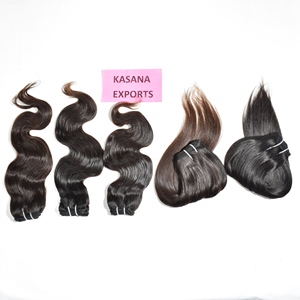 Raw en gros 100% faisceaux vietnamiens couleur naturelle cheveux femmes noires machine double trame vague profonde pas cher tissage de cheveux humains - Product Image 1