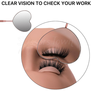 กระจกต่อขนตาขนาดใหญ่พิเศษที่มีมุมมองกว้างและด้ามจับตามหลักสรีรศาสตร์สำหรับการตรวจสอบการโค้งงอทิศทางและการเก็บขนตา - Product Image 3