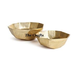 Ensemble de deux tailles différentes de bols à chocolat en métal couleur or Vaisselle de cuisine de la plus haute qualité Bol de service alimentaire - Product Image 6