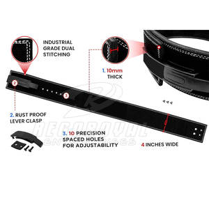 Entrenamiento Levantamiento de pesas rojo Palanca de cuero Pro Belt Protector Levantamiento de pesas Palanca Cinturón - Product Image 3