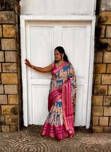 Meilleure vente Saree imprimé de tissage de soie Dola doux et élégant pour un port confortable lors des fêtes et des mariages - Product Image 3