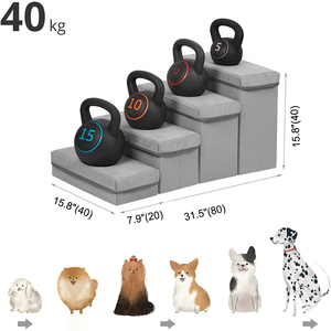 Hot Sale Faltbare Hunde treppe Haustier Schritte Lagerung Kleine Haustiere Welpen Katzen 3 Schritte Rutsch fester Hunde bett Stepper