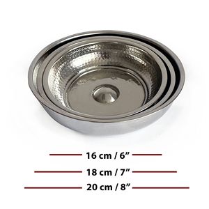 อ่างอาบน้ำทองแดงแบบตุรกี อันตาเลีย ขนาด 16-18-20 ซม. ทำด้วยมือ ของตกแต่งสำหรับอาบน้ำ อาบน้ำแบบฟิน ซาวน่า ออฟูโร - Product Image 3