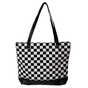 Sac fourre-tout en toile à carreaux personnalisé avec logo pour femmes, sac à main décontracté, sac à bandoulière à carreaux pour le shopping et les voyages - Product Image 6