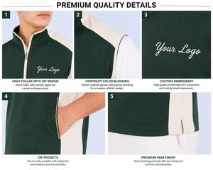 Débardeur de golf sans manches à col zippé pour homme, séchage rapide, respirant, personnalisable avec logo, vêtement de sport - Product Image 5
