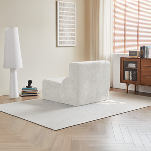 Fauteuil simple moderne couleur crème, emballage compressé, stock disponible en entrepôt UE, canapé confortable en mousse souple pour salon - Product Image 2