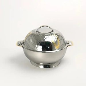 Best Selling Silver Gold Design Finishing High Quality Steel <b>Casserole</b> Serving Food Warmer for Home Hotel Restaurants - Product Image 2