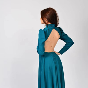 Full sleeves Women Clothes o- Neck Evening Dress Women Gown with Bridal Gown for Export for the party - Product Image 5