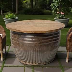 Iron Wood and Metal FTD Coffee <b>Table</b> Handmade Modern/Rustic Living Room Furniture with Farmhouse Style for Home Office Use - Product Image 2