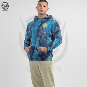 OEM Pull personnalisé Tie-Dye Design Sweat à capuche pour hommes Motif solide 100% coton Saison d'hiver avec différentes couleurs - Product Image 5