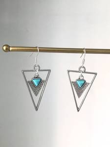 Boucles d'oreilles pendantes en argent sterling 925, élégantes, pour fêtes chrétiennes, avec labradorite naturelle triangulaire de 5 mm, bijoux vintage en pierres précieuses, pierre de naissance - Product Image 6