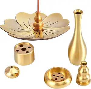 Multi-funcional Incenso Titular Brass Burner Vintage Stick Candle Índia Catcher Ash Stand Cone Tea Agarbatti Burner