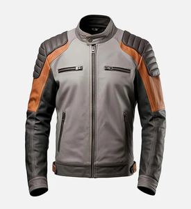 Vente en gros pakistanaise de vestes en cuir fabricant veste en cuir décontractée latérale à ceinture pour hommes nouvelles vestes de conception OEM de moto - Product Image 5