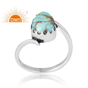Bague en argent sterling 925 de qualité supérieure avec pierre précieuse turquoise Kingman naturelle, fabricant de bijoux sur mesure - Product Image 1