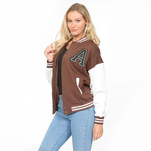 Haute qualité hommes Chenille vente en gros de vestes d'université de baseball à manches en cuir pour hommes - Product Image 1