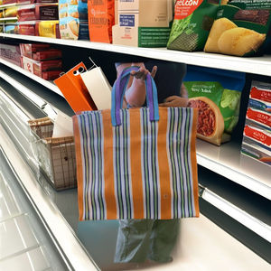 Sacs de courses en PP tissé extra-larges écologiques en nylon, rayés, durables, fabriqués en Inde - en vrac - Product Image 3