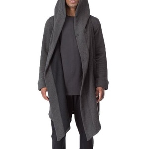 Abrigo de invierno informal para hombre, a la moda de lana holgado abrigo largo, cárdigan grueso de Cachemira con cuello levantado, Sudadera con capucha, suéter de otoño, tejido Suelto - Product Image 3