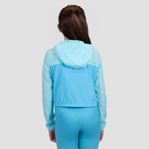 แจ็กเก็ตกันลมสำหรับเด็กแจ็กเก็ตกันลมสีตัดกันสำหรับกลางแจ้งมีซิปเต็มขนาด - Product Image 2