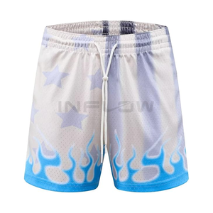 100% poliéster ropa activa estiramiento personalizado Dtg impresión poliéster 5 pulgadas en costura sublimación logotipo personalizado malla pantalones cortos atléticos - Product Image 5