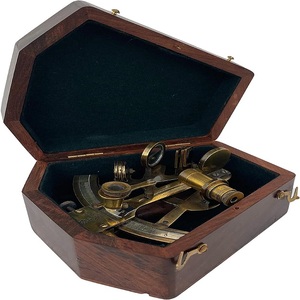 1917 Cổ <span class=keywords><strong>Kelvin</strong></span> & Hughes Sextant Handmade 4 \ "Thời Trung Cổ Brass Mô Hình Với Hộp Gỗ Bronze Kim Loại Thủ Công RJ Thủ Công Mỹ Nghệ Cửa Hàng - Product Image 2