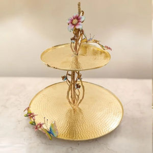 Soporte de Metal de primera calidad para servir, diseño Floral, soporte moderno para servir, exhibición de postres, perfecto para decoración del hogar, suministros para fiestas - Product Image 3