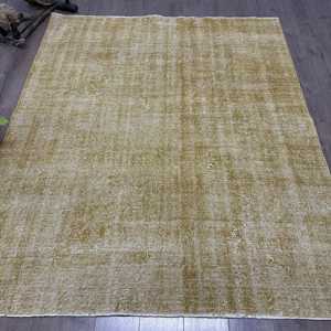 พรมวินเทจขนาด 6.4x7.9 ฟุต, พรมตุรกีขนาดใหญ่, พรมโมร็อกโกสีน้ำตาลขาว - Product Image 1