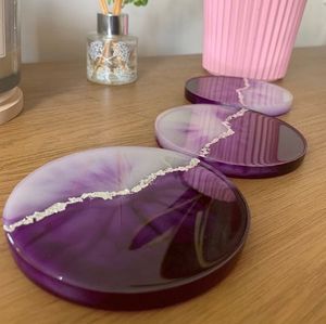 Posavasos de resina hechos a mano de lujo para comer al aire libre, café, té, vajilla de perlas para restaurantes - Product Image 2